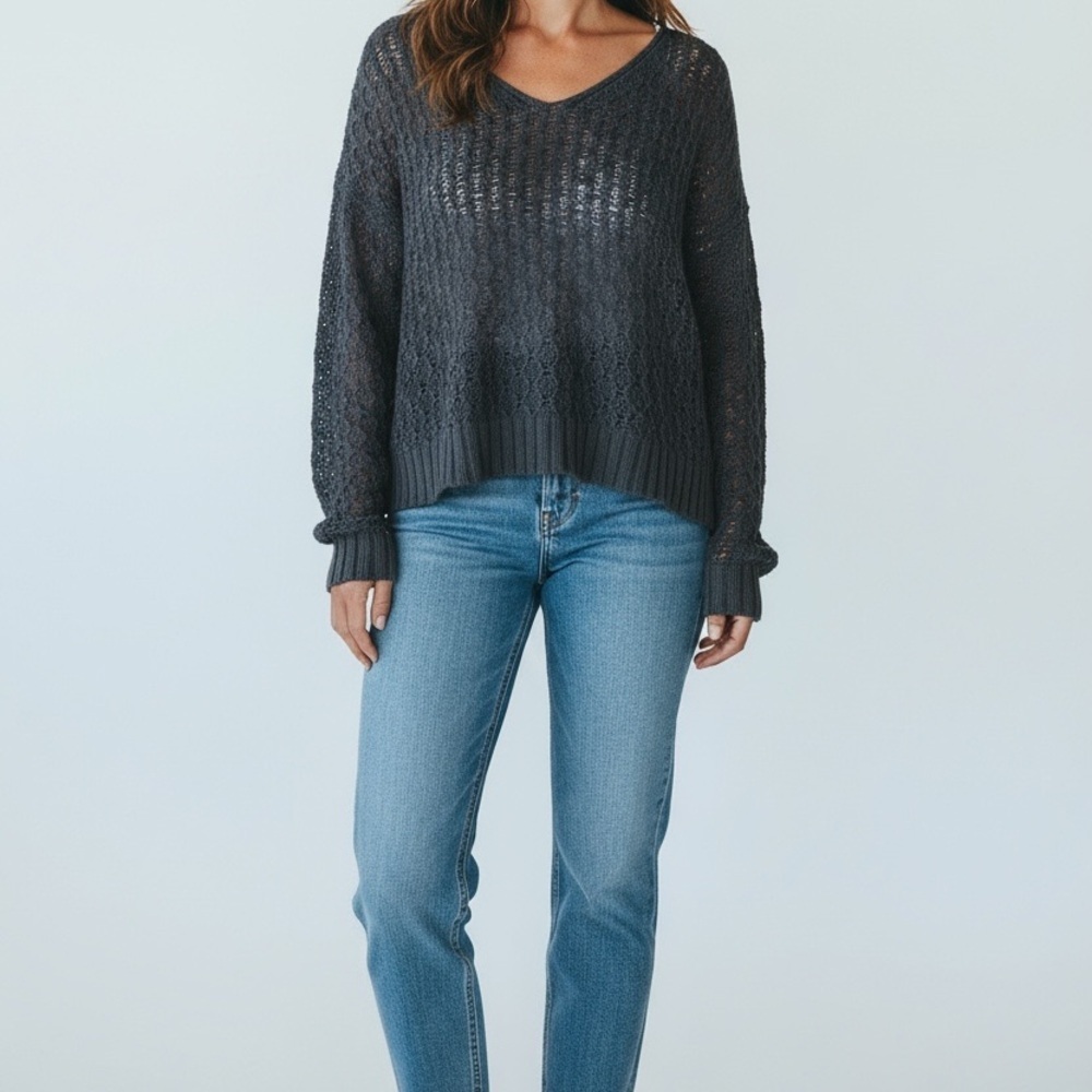Z Supply Blue Knit Sweater- Size XS - Picture 2 of 8